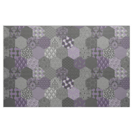 Tela Hexageres violeta y gris