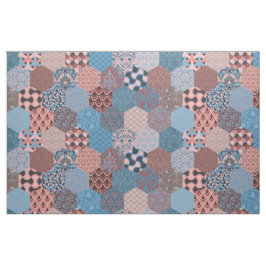 Tela Hexagons Cornflower y Rosa