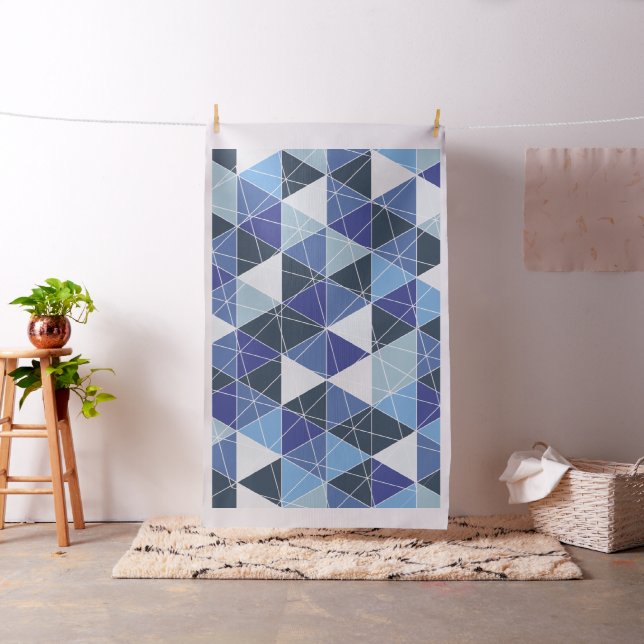 Tela Hidrenajes geométricos/azules de PixDezines (In Situ)