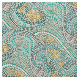 Tela hierba de pescado de mosaico