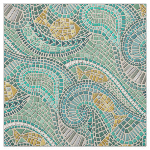 Tela hierba de pescado de mosaico