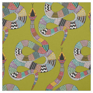 Tela hierba de serpiente gráfica verde