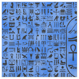 Tela Hieroglyphics azules