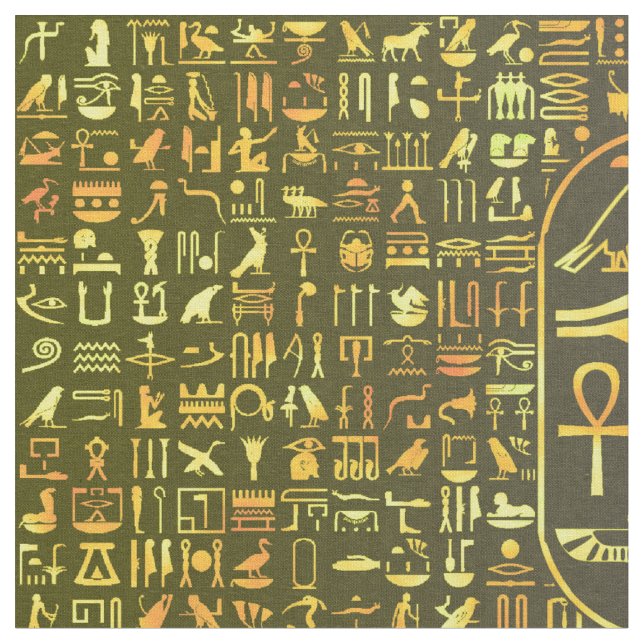 Tela Hieroglyphics del oro (De cerca)