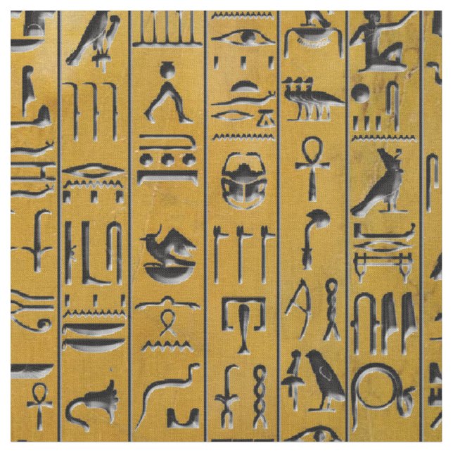 Tela Hieroglyphics en oro (De cerca)