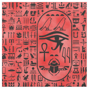 Tela Hieroglyphics rojos