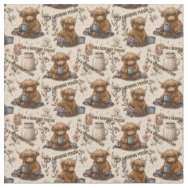 Tela Highland Cow Morning Coffee Cozy Farmhouse Pattern