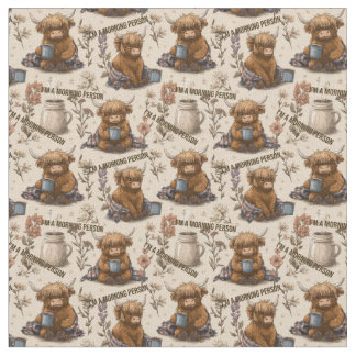 Tela Highland Cow Morning Coffee Cozy Farmhouse Pattern
