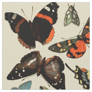 Tela Hijos de cosquillas mariposas sobre fondo beige