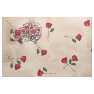Tela Hilos estables Rosa y caligrafía de época modern