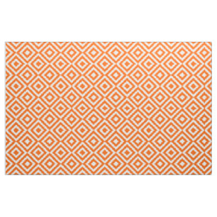 Tela Hip Naranja Ikat Diamond Cuadrados Patrón Mosaico