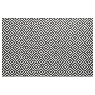 Tela Hip Negro Blanco Patrón de Mosaico Cuadrado de Ika