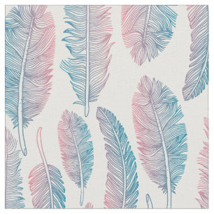 Tela Hipster acuarela Pluma rosa azul dibujada a mano