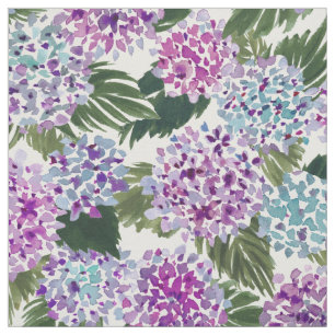 Tela HIYA HYDRANGEA Painterly Púrpura Floral acuarela