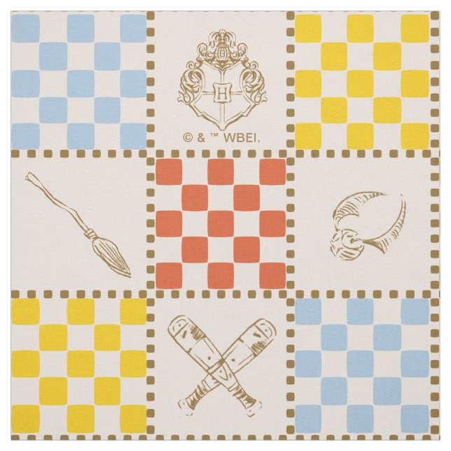 Tela HOGWARTS™ QUIDDITCH™ Patrón de Verificación de Equ (Retal)