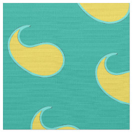 Tela Hoja amarilla sobre fondo verde turquesa