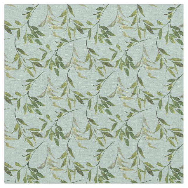 Tela Hoja de acuarela botánica (De cerca)