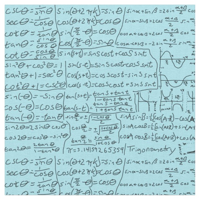 Tela Hoja trigonométrica, azul (De cerca)