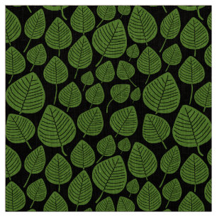 Tela Hojas - Aguacate verde en negro