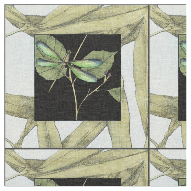 Tela Hojas con el ataque de la libélula por Jennifer Go (De cerca)