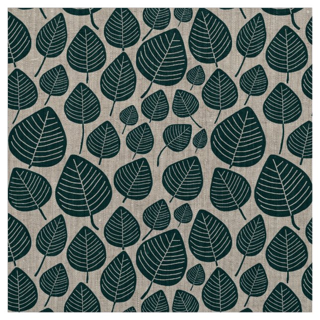 Tela Hojas - Dark Moss Green (Retal)