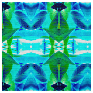 Tela Hojas de Aqua Blue