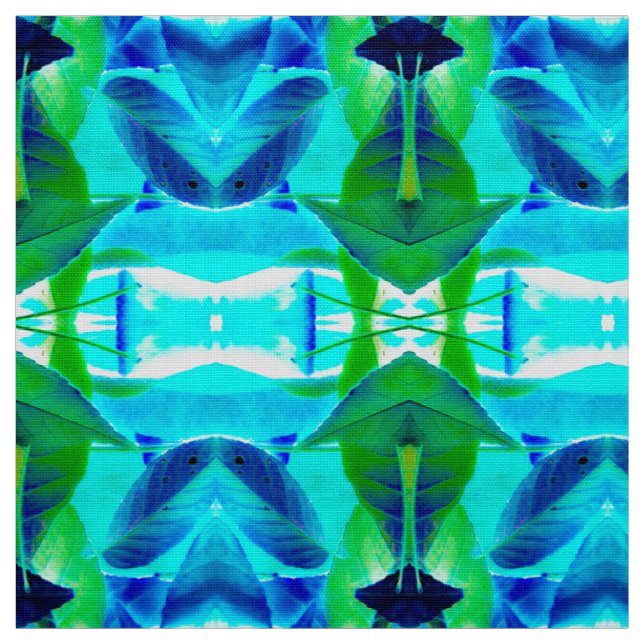 Tela Hojas de Aqua Blue (Retal)