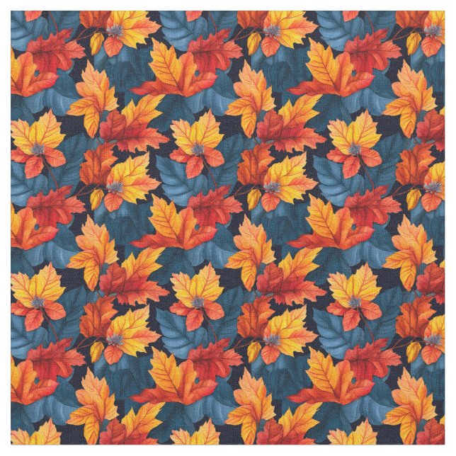 Tela Hojas de otoño de naranja y russet (De cerca)