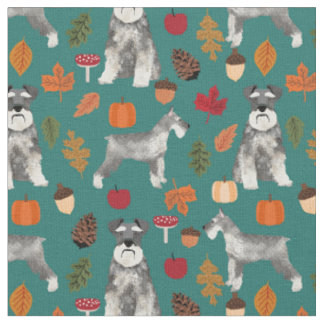 Tela hojas de otoño de schnauzer