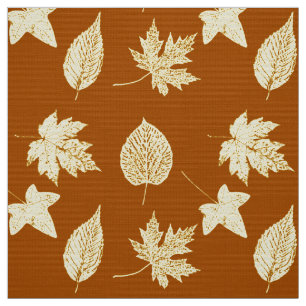 Tela Hojas de otoño - marrón y crema del moho