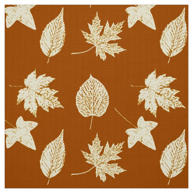 Tela Hojas de otoño - marrón y crema del moho (Retal)