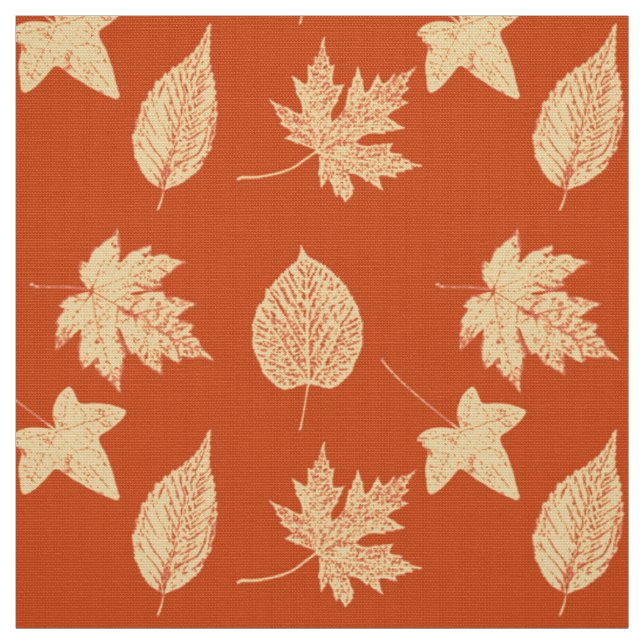 Tela Hojas de otoño - naranja de mandarina (Retal)
