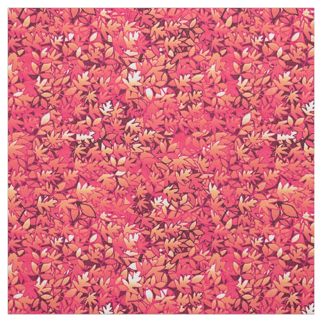 Tela Hojas de otoño, tonos de rojo y naranja (Retal)