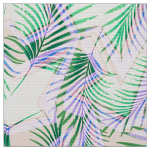 Tela hojas de palma, tropical, botánico, coloridas