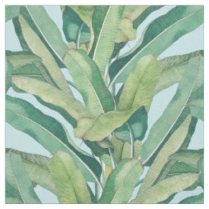 Tela Hojas de plátano vintage tropicales verdes