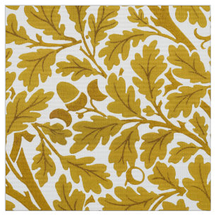 Tela Hojas de roble William Morris, amarillo mostaza y 