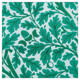 Tela Hojas de roble William Morris, turquesa y Aqua  