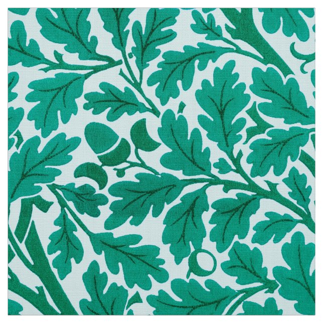 Tela Hojas de roble William Morris, turquesa y Aqua   (Retal)