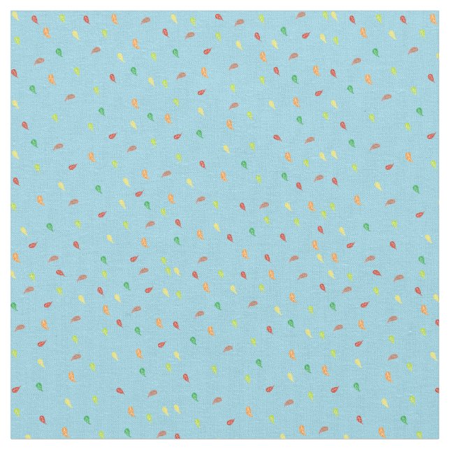 Tela Hojas en caída - Azul (De cerca)