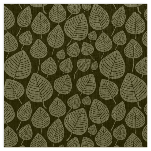 Tela Hojas - Khaki sobre el olivo oscuro (Retal)
