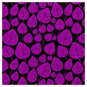 Tela Hojas - Magenta en negro