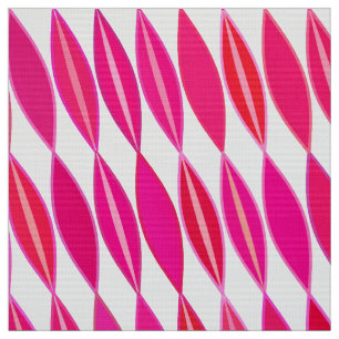 Tela Hojas modernas de mediados del siglo XX, rosa cora