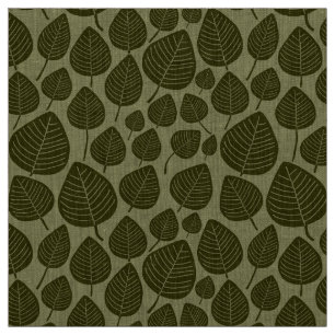 Tela Hojas - Olivo oscuro en Khaki