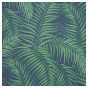 Tela Hojas tropicales de palma verde nocturno
