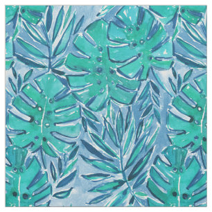 Tela Hojas tropicales del BUEN de JUJU verde de la
