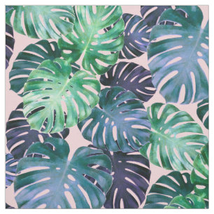 Tela Hojas tropicales verdes de Monstera