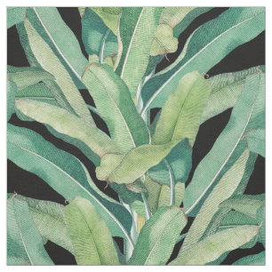 Tela Hojas tropicales verdes de plátano vintage