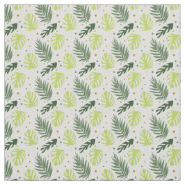 Tela Hojas tropicales y puntos de polka sobre la textur