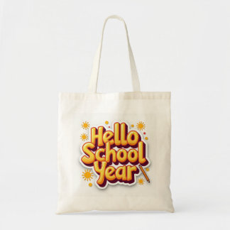 Tela Hola Año Escolar Retro Explosión de Sol Bolso de M