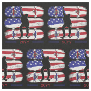 Tela Hombres de Skateboarding - Bandera Norteamericana